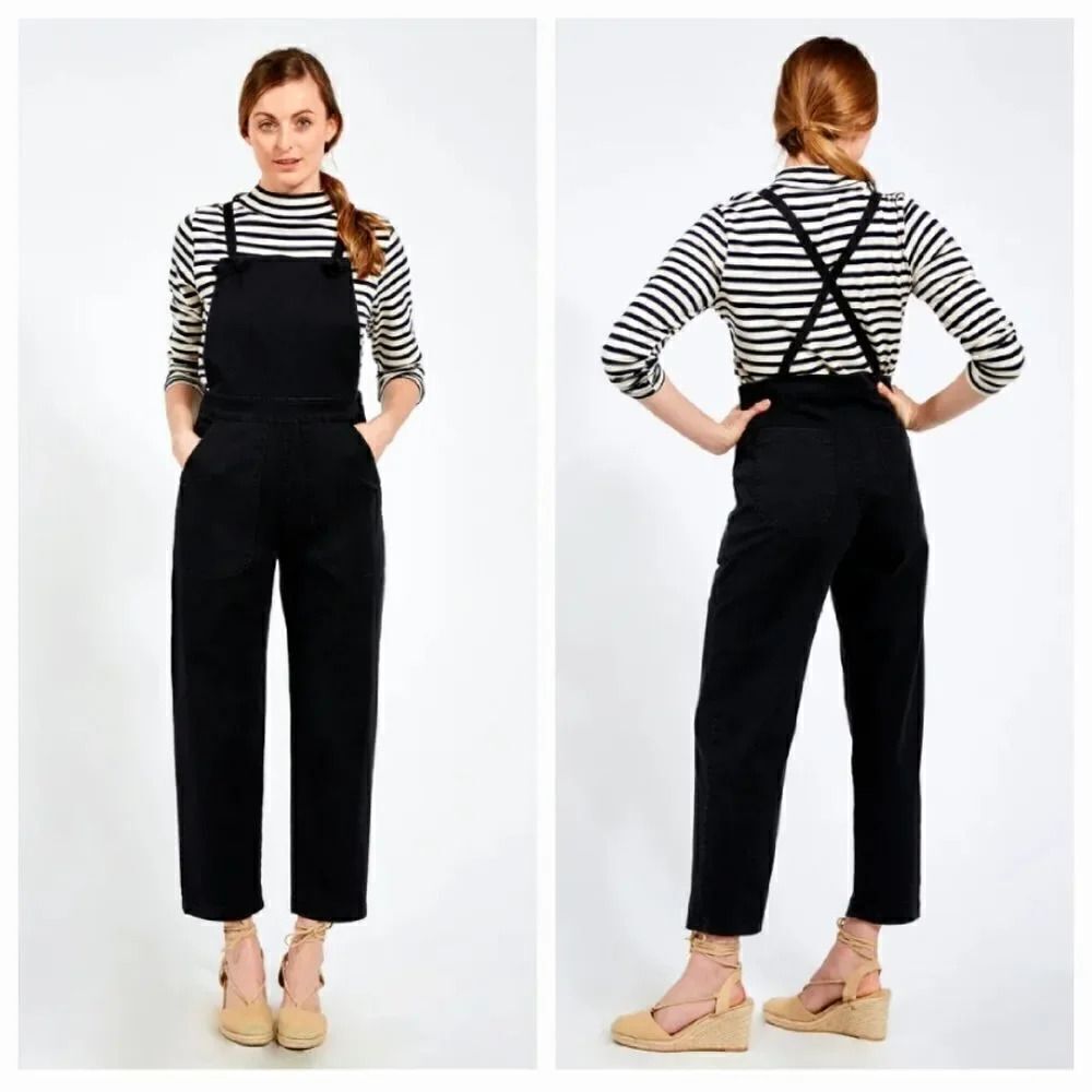 NEW Loup Knot Stretch Washed Black Twill Overalls in Black Size Medium